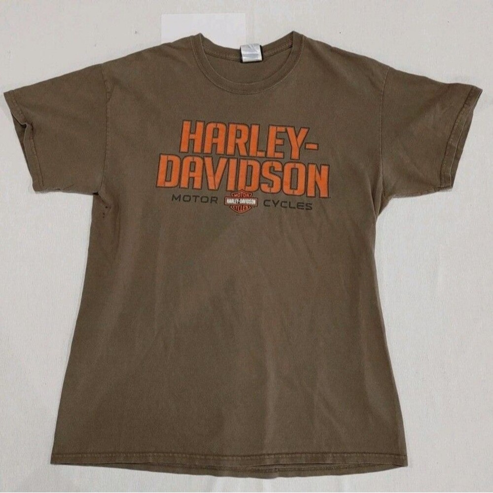 Harley Davidson Brown Tshirt Adult Size Large. Pinholes.